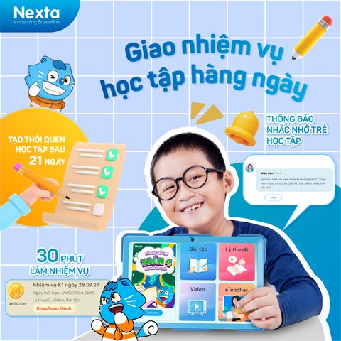 [6-11 tuổi]- Máy Tính Bảng Học Tập eTeacher, Chương Trình Học Trọn Đời, Học Cá Nhân Hoá