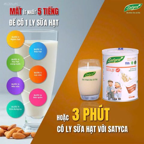 Sữa hạt Satyca Gold – Tốt cho tim mạch, tiểu đường, mỡ máu.