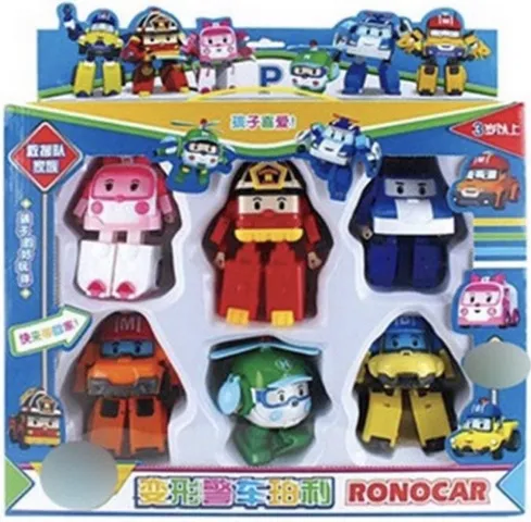 (868-6 335B) Đồ chơi 6 xe ô tô Robocar Poli lắp ghép biến hình