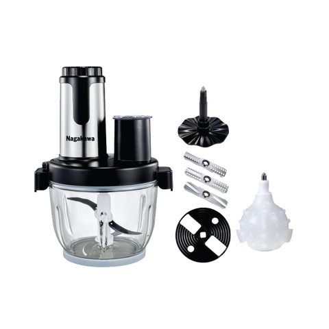 Máy Xay Thịt Đa Năng Nagakawa NAG0822 - 6 Chức Năng, Cối Thủy Tinh 2L, Động Cơ Mạnh Mẽ, Bảo Hành 12 Tháng, Tiện Dụng Trong Bếp