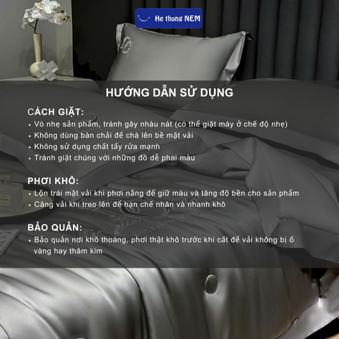 Bộ Ga Giường 5 Món Hệ Thống Nệm Set Chăn Ga Gối Đệm Lụa Thái Trải Giường Chăn Trần Bồng Trải Giường 5 Món Sang Trọng
