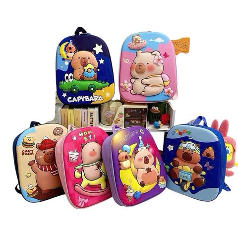 Balo Capybara Dễ Thương Chống Thấm Nước - Cặp Đi Học Siêu Nhẹ Cho Bé Gái, Bé Trai, Chất Liệu Bền, Thiết Kế Đáng Yêu
