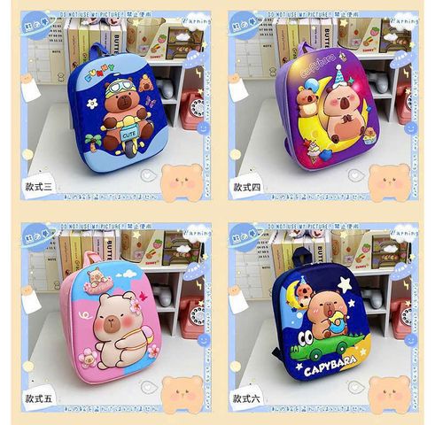 Balo Capybara Dễ Thương Chống Thấm Nước - Cặp Đi Học Siêu Nhẹ Cho Bé Gái, Bé Trai, Chất Liệu Bền, Thiết Kế Đáng Yêu
