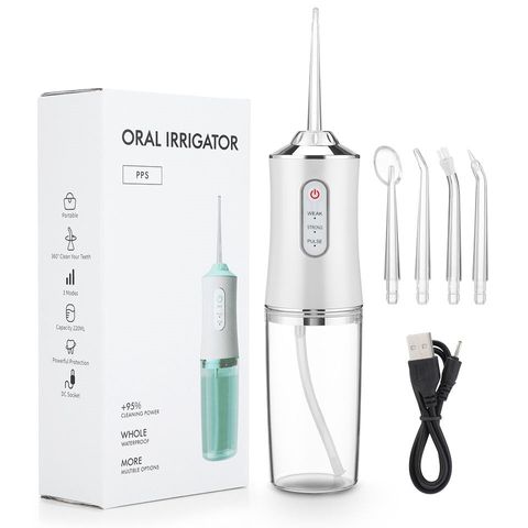 Máy Tăm Nước Cầm Tay Oral Irrigator 3 Chế Độ - Sạc USB Chống Thấm Nước, Dung Tích 240ml, Phù Hợp Dành Cho Người Niềng Răng