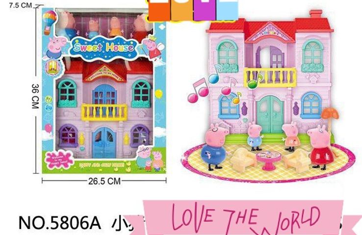 (5806A) Đồ chơi nhà búp bê heo Peppa có đèn và âm thanh