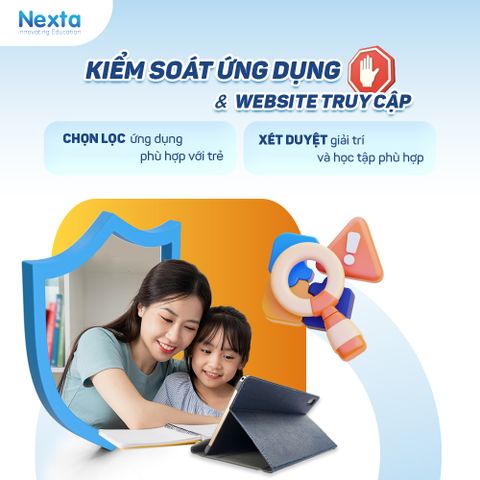 [5-12 tuổi] Máy Tính Bảng Học Tập Thông Minh Nexta Edutab, Học Hiệu Quả ,Full HD, Tặng Bao Da