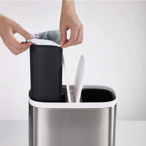 Thùng Rác Phân Loại 6L Joseph Joseph - Thiết Kế Tiện Lợi 2 Ngăn Bằng Thép Không Gỉ, Dễ Dàng Vệ Sinh và Tháo Rời