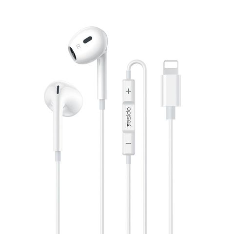 Tai Nghe Dây Nhét Tai Lightning Yesido YH51 cho iPhone/iPad - Âm Thanh Sống Động, Thiết Kế Thoải Mái, Màu Trắng