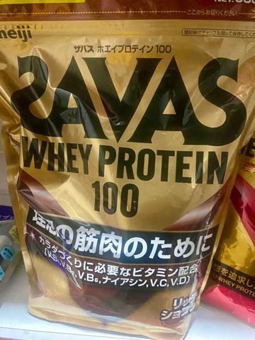 Bột tăng cơ Savas Whey Protein 100 Meiji của Nhật Bản 980g