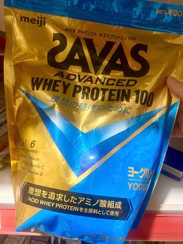 Bột tăng cơ Savas Whey Protein 100 Meiji của Nhật Bản 980g
