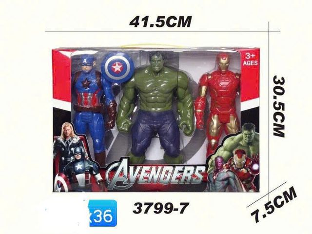 Bộ Đồ Chơi Mô Hình Superhero Avengers - Hulk, Iron Man, Captain America 30cm - Quà Tặng Trẻ Em Yêu Siêu Anh Hùng