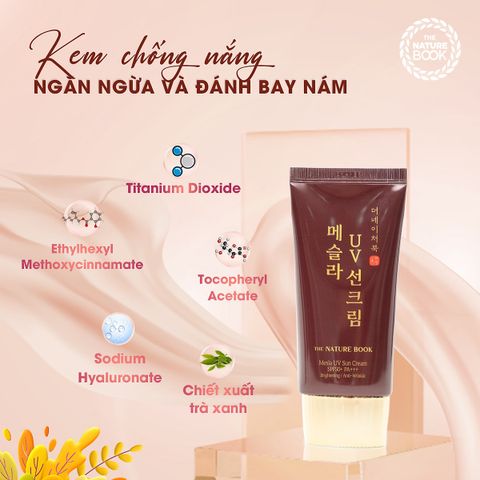 Kem Chống Nắng Ngừa Nám The Nature Book - Bảo Vệ Da Toàn Diện, Làm Mờ Vết Nám và Tàn Nhang, Hàng Chính Hãng Hàn Quốc