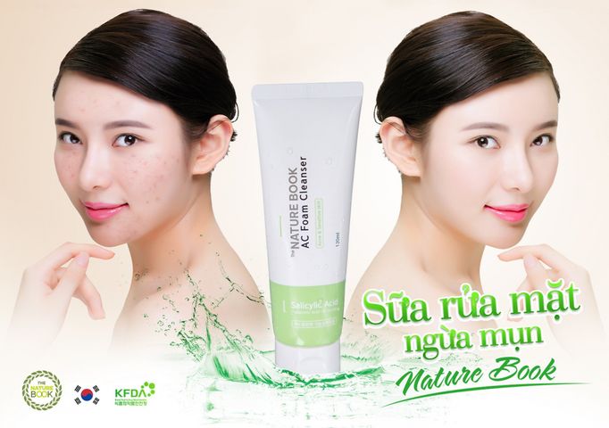 Sữa Rửa Mặt Ngừa Mụn The Nature Book Hàn Quốc - Dưỡng Ẩm, Làm Sạch Sâu, Giúp Da Mịn Màng và Không Mụn