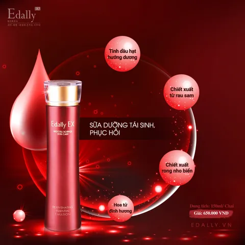 Sữa Dưỡng Tái Sinh Phục Hồi Edally EX - Emulsion Chăm Sóc Da Mặt Giảm Nếp Nhăn, Cấp Ẩm, Làm Sáng, 150ml Từ Hàn Quốc