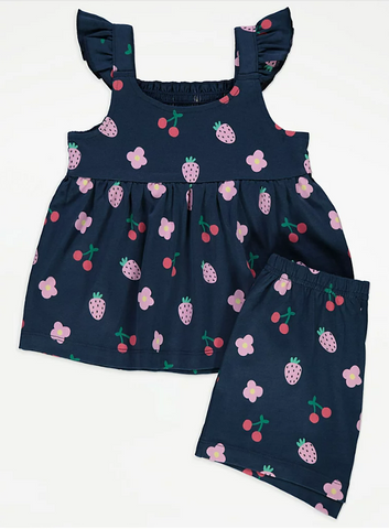 Bộ Hè Bé Gái Geo UK - Chất Liệu Cotton Mát Mẻ, Hàng Chính Hãng Săn Sale, Phong Cách Thời Trang Cho Trẻ Em