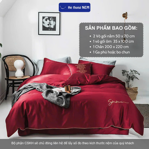 Combo 5 món chăn ra grap nệm Hệ Thống Nệm chính hãng - bộ chăn ga ra drap gối mền nệm đệm giường đẹp phi lụa thái  cao cấp 1m2 1m4 1m6 1m8 2m 2m2x2m