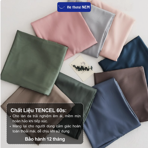 Vỏ Bọc Gối Lụa Tencel 60s Cao Cấp - Mềm Mại, Thoáng Mát, Kích Thước 50x70cm, 40x60cm - Trang Trí Phòng Ngủ Sang Trọng