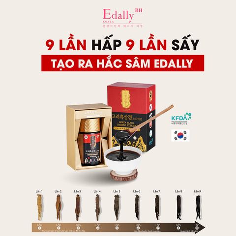 Cao Hắc Sâm Hàn Quốc Edally BH - Chiết Xuất Nhân Sâm Đen Cao Cấp 240g, Tăng Cường Trí Nhớ và Sức Khỏe Tổng Thể