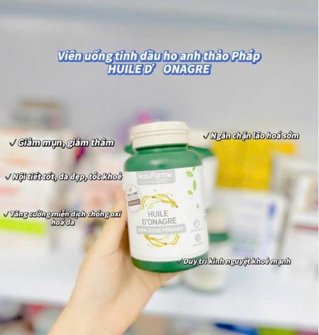 Viên uống tinh dầu hoa anh thảo Nat & Form Huile D'Onagre 200 viên - Giảm đau bụng kinh, hỗ trợ cân bằng hormone nữ