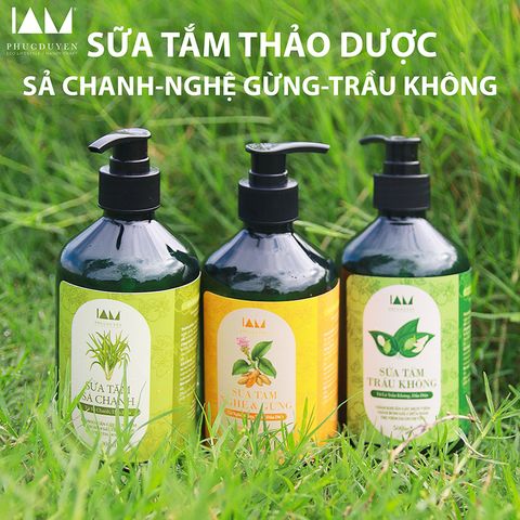 Sữa Tắm Thảo Mộc Trầu Không 500ml - Giảm Ngứa Da, Mụn Lưng, Vẩy Nến, Kháng Khuẩn Tự Nhiên, Dưỡng Ẩm Da