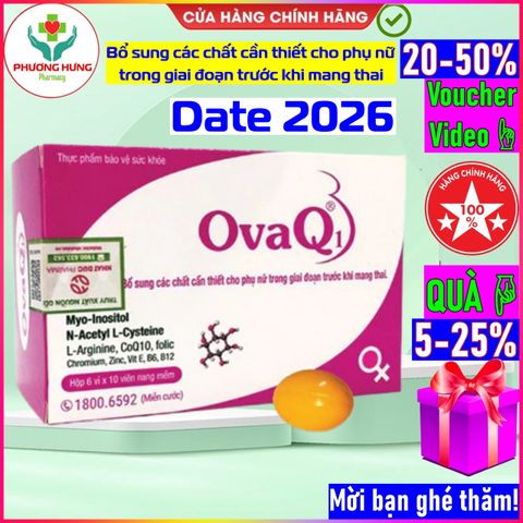 OvaQ1 Bổ Sung Myo-Inositol & Acid Folic Cho Phụ Nữ Trước Khi Mang Thai - Hộp 30 Viên - Tăng Cường Sinh Sản