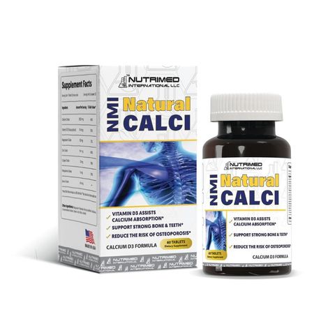 Viên uống NMI Natural Calci - Hỗ trợ xương và răng chắc khỏe, giảm nguy cơ loãng xương, 60 viên - Thực phẩm chức năng Mỹ