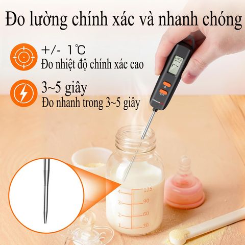 Nhiệt Kế Điện Tử Nấu Ăn Cao Cấp ThermoPro TP516 Nhật Bản - Đo Chính Xác, Đơn Giản, Dễ Sử Dụng, Phù Hợp Món Ăn và Pha Sữa