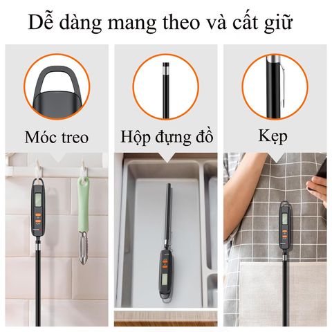 Nhiệt Kế Điện Tử Nấu Ăn Cao Cấp ThermoPro TP516 Nhật Bản - Đo Chính Xác, Đơn Giản, Dễ Sử Dụng, Phù Hợp Món Ăn và Pha Sữa