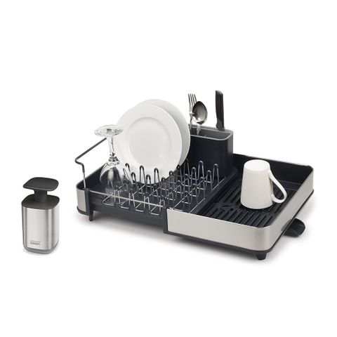 Khay úp bát inox mở rộng Joseph Joseph Rethink Sink - Bộ dụng cụ nhà bếp + Hộp đựng xà phòng tiện lợi, vệ sinh, thiết kế thông minh