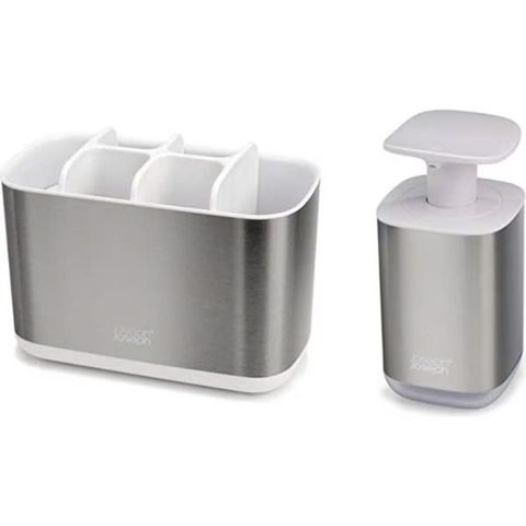 Bộ Hộp Đựng Bàn Chải Đánh Răng và Bình Xà Phòng Joseph Joseph 70551, Inox - Thiết Kế Thông Minh, Tiện Lợi Cho Nhà Tắm