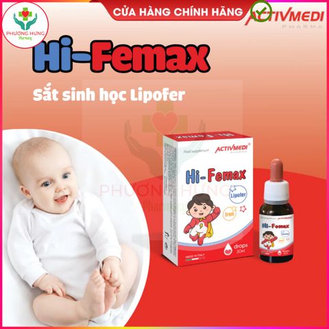 Sắt Hữu Cơ Hi-Femax 30ML Dạng Nhỏ Giọt Cho Bé - Giúp Tăng Cường Hồng Cầu, Hỗ Trợ Ngăn Ngừa Thiếu Máu Trẻ Sơ Sinh, Nhập Khẩu Từ Ý