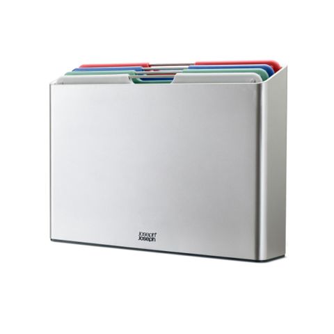 Bộ 4 Thớt Joseph Joseph 60215 Folio Lớn - Dụng Cụ Nhà Bếp Cao Cấp Với Thiết Kế Tầng và Chất Liệu Cao Cấp, An Toàn Khi Sử Dụng