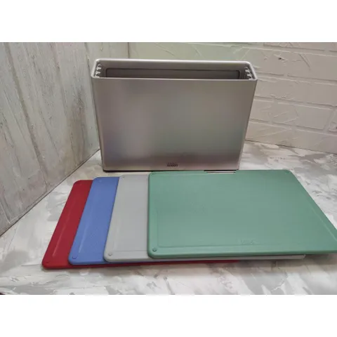 Bộ 4 Thớt Joseph Joseph 60215 Folio Lớn - Dụng Cụ Nhà Bếp Cao Cấp Với Thiết Kế Tầng và Chất Liệu Cao Cấp, An Toàn Khi Sử Dụng