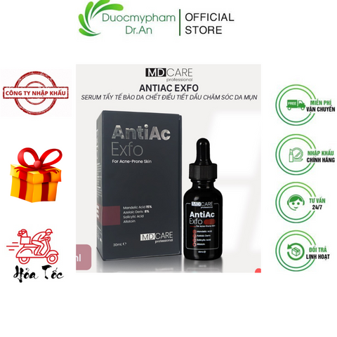 Tẩy Tế Bào Chết MD Care AntiAc Exfo 30ml - Chăm Sóc Da Mụn, Kiểm Soát Dầu, Giảm Viêm và Ngừa Mụn, Sản Phẩm Làm Sạch Sâu, Thông Thoáng Lỗ Chân Lông