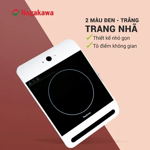 Bếp Từ Nagakawa NAG0712 - Điều Khiển Cảm Ứng 2 Hướng, Công Suất 2200W, Thiết Kế Sang Trọng, Bảo Hành 12 Tháng