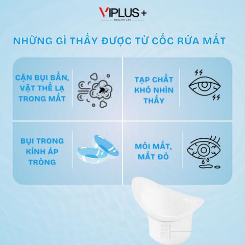 Cốc Rửa Mắt Silicon VIPLUS+ - Nguyên Liệu Dẻo, Thiết Kế Thoải Mái, Hiệu Quả Vệ Sinh Mắt An Toàn và Tiện Lợi