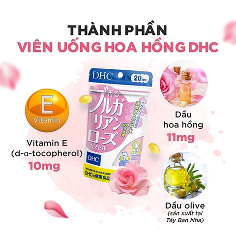 Viên uống tinh dầu hoa hồng DHC Nhật Bản hỗ trợ thơm cơ thể 202151