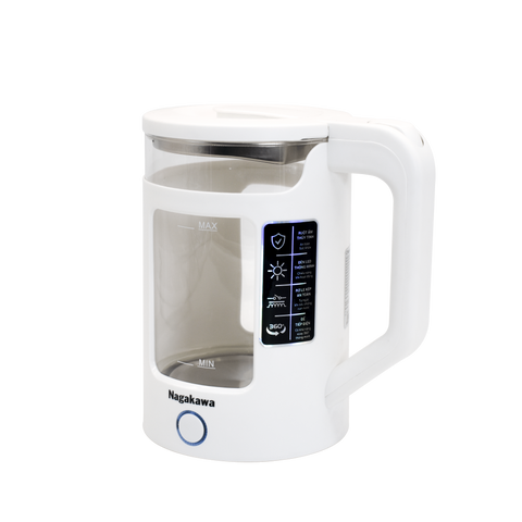 Ấm Siêu Tốc Thủy Tinh Nagakawa NAG0318 - Dung Tích 1.7L, Công Suất 1355W, Thiết Kế Hiện Đại, Bảo Hành 12 Tháng