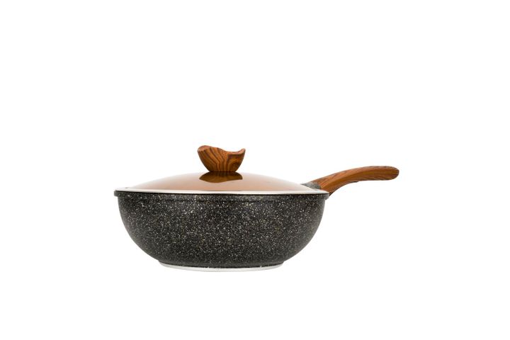 Chảo Chống Dính Nagakawa NAG3054 30cm - Nhôm Nguyên Khối Đáy Từ, Vung Kính Chịu Nhiệt, Dùng Được Mọi Loại Bếp
