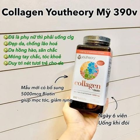 Viên uống Collagen Biotin hàng Mỹ 390 viên