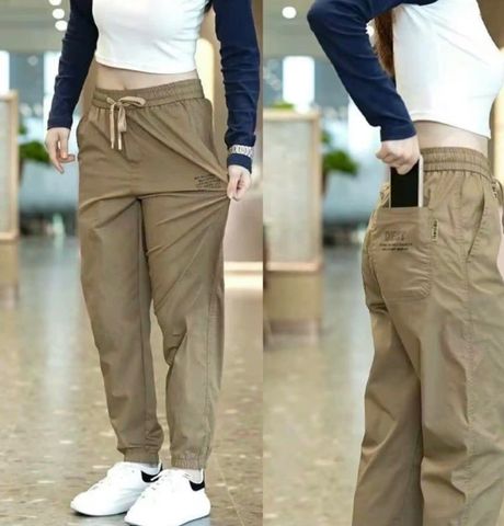 quần jogger nam nữ bo gấu chất liệu kaki