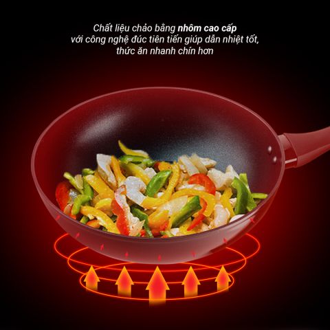 Chảo Chống Dính Kim Cương 26cm Nagakawa NAG2651 - Chảo Sâu Lòng Đáy Từ Phù Hợp Mọi Loại Bếp, Chất Liệu Nhôm Cao Cấp