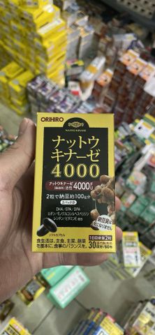 Viên uống Orihiro Nattokinase 4000FU - Hỗ trợ sức khỏe và cải thiện trí nhớ cho người lớn, 60 viên