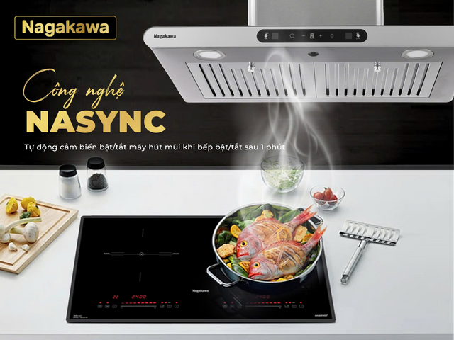 Máy Hút Mùi Cao Cấp Nagakawa NKTH03M70 - Công Nghệ NaSYNC, Động Cơ BLDC, Thiết Kế Sang Trọng, Miễn Phí Lắp Đặt, Bảo Hành 5 Năm