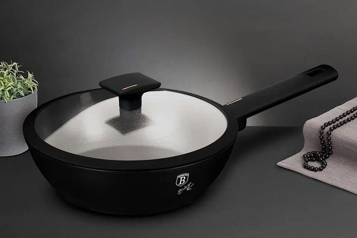 Chảo Sâu Lòng Berlinger Haus BH/7089N 24cm Màu Đen - Bộ Sưu Tập Monaco, Lớp Chống Dính TitanPro, Tiết Kiệm Năng Lượng