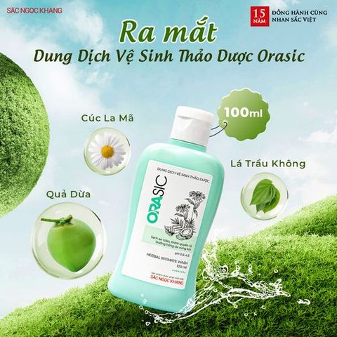 Dung dịch vệ sinh phụ nữ Orasic Sắc Ngọc Khang 100ml - Làm sạch tự nhiên, dưỡng ẩm và khử mùi hiệu quả, an toàn cho sức khỏe.