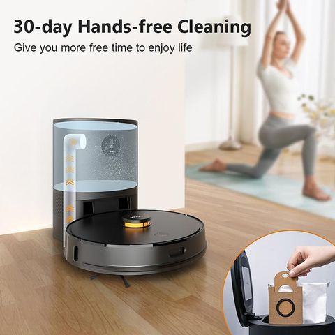 Robot hút bụi lau nhà IMOU RV-L11-A - Lực hút 2700Pa, Tự đổ rác, Công nghệ Lidar, Dọn dẹp Thông minh, Tiết kiệm Thời gian