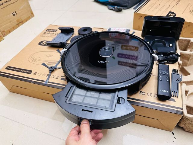 Robot Hút Bụi Thông Minh UONI S1 - Mạnh Mẽ 3000Pa, Thời Gian Sử Dụng 120 Phút, Thiết Kế Mỏng 7.2cm - Phụ Kiện Full Box