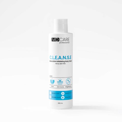 Sữa Tắm MD Care C.L.E.A.N.S.E AHAs & BHA - Tẩy Tế Bào Chết & Giảm Mụn Cho Da Mịn Màng, 200ml