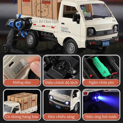 Mô Hình Xe Tải Điều Khiển Từ Xa 2.4GHz - Hiệu Ứng Hơi Nước Thực Tế - Đồ Chơi Tăng Cường Trí Tưởng Tượng Cho Bé